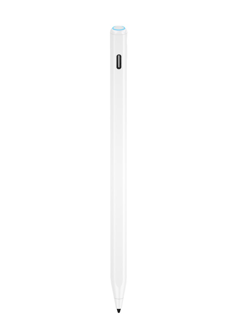 LEVELO - SkyInk 2 in 1 Stylus Pen and Ballpoint Pen For iPad and Writing Magnetic Adsorption Automatic Angle Sensitive Universal ballpoint Refill and Replaceable Palm Rejection Type-C Port For Charing - White - Image 1