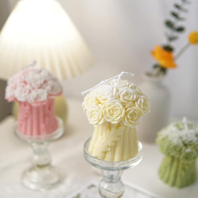 RKPM HOMES RKPM HOMES Flower Bouquet Candle Mold I 3D Basket Pillar Silicone Epoxy Mould I Special for Valentines Day I for DIY Handmade Ornament Aromatherapy Home Party Cake Dcor Soap Resin Art Craft Making - Image 4