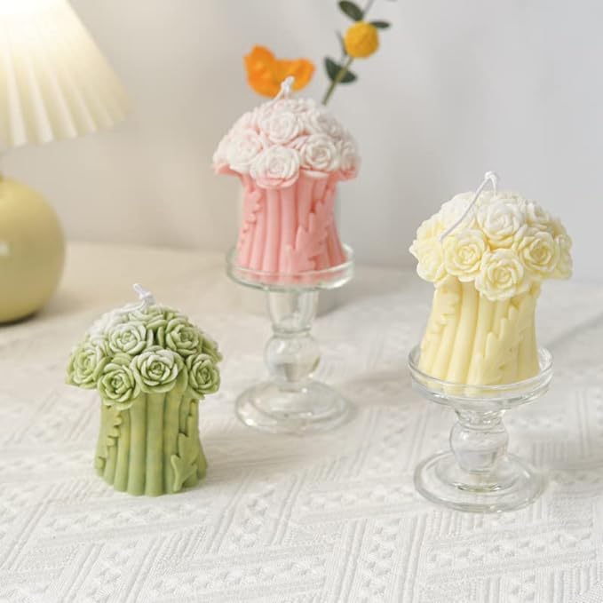 RKPM HOMES RKPM HOMES Flower Bouquet Candle Mold I 3D Basket Pillar Silicone Epoxy Mould I Special for Valentines Day I for DIY Handmade Ornament Aromatherapy Home Party Cake Dcor Soap Resin Art Craft Making - Image 5