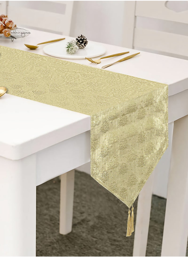 CHRISTMAS MAGIC Christmas Table Runner Gold 32x180cm  - Image 4
