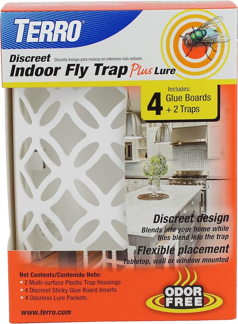 TERRO T550 Discreet Odorless Indoor Fly Trap Plus Lure - Attracts, Traps, and Kills House Flies - Image 1