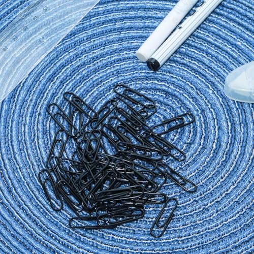 Pocoxll 100 Pcs Black Paper Clips, 1.1inch Vinyl Coated Paperclips for Office, School, DIY, Bookmarks and Document Organization（Black） - Image 4