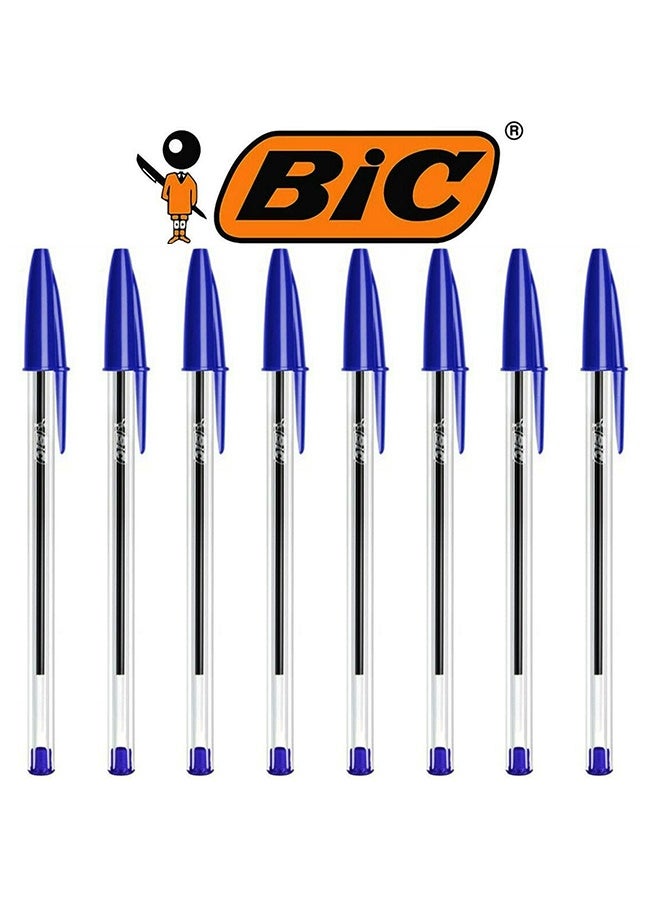 بيك علبة بيك الزرقاء تحتوي على 50 قلم حبر جاف كريستال أصلي متوسط ​​الرأس (1.0 مم) - Image 2