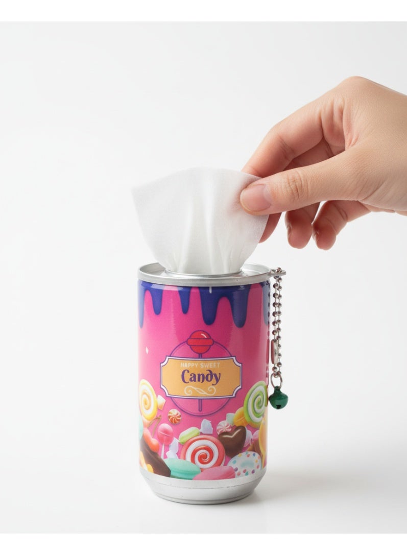 كاندي علبة مناديل مبللة محمولة | مناديل تنظيف | مناديل عالية الجودة فائقة النعومة ومضادة للبكتيريا | حامل أكواب للمناديل للسفر والمكتب والمنزل - Image 1