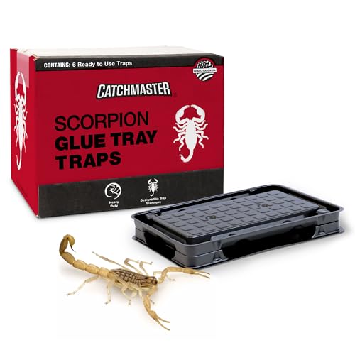 Catchmaster Scorpion Glue Tray Traps 6-Pack, Adhesive Scorpion Killer for Home, Simple Insect Traps Indoor, Sticky Bug Catcher for Kitchen, Garage, & Basement, Pest Control Glue Trap - Image 1
