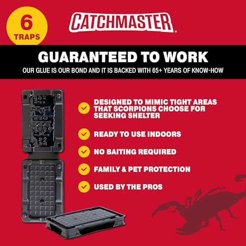 Catchmaster Scorpion Glue Tray Traps 6-Pack, Adhesive Scorpion Killer for Home, Simple Insect Traps Indoor, Sticky Bug Catcher for Kitchen, Garage, & Basement, Pest Control Glue Trap - Image 3