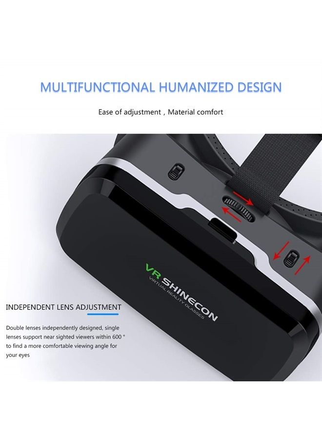 VR SHINECON VR Headset with Remote Controller,3D Glasses Virtual Reality Headset for VR Games & 3D Movies, VR Headset for iPhone & Android Phone,VR Glasses Suitable for Kids and Adults - Image 5