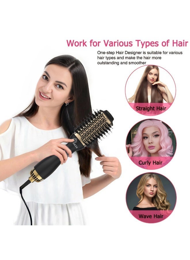 iMESA 1000W 4-in-1 Blow Dryer Brush, Hot Air Brush Comb Hair Dryer with 3 Heat Settings, Fast Drying & Styling Volumizer for All Hair Types - Image 3