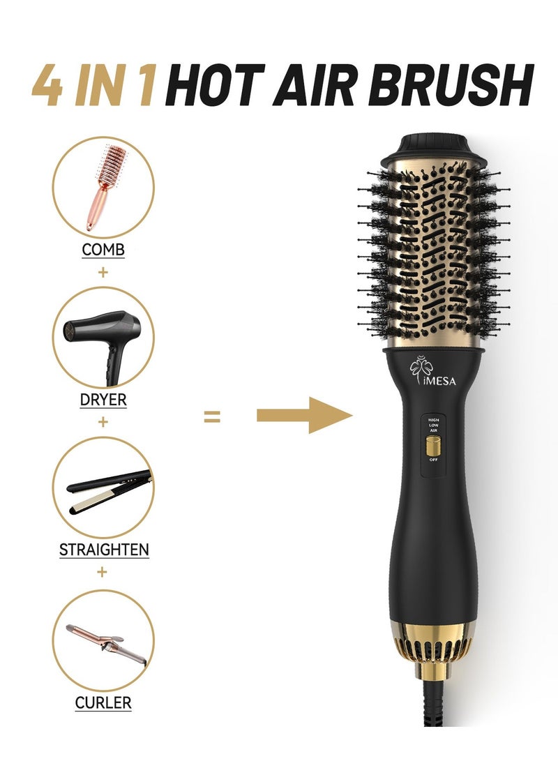 iMESA 1000W 4-in-1 Blow Dryer Brush, Hot Air Brush Comb Hair Dryer with 3 Heat Settings, Fast Drying & Styling Volumizer for All Hair Types - Image 2