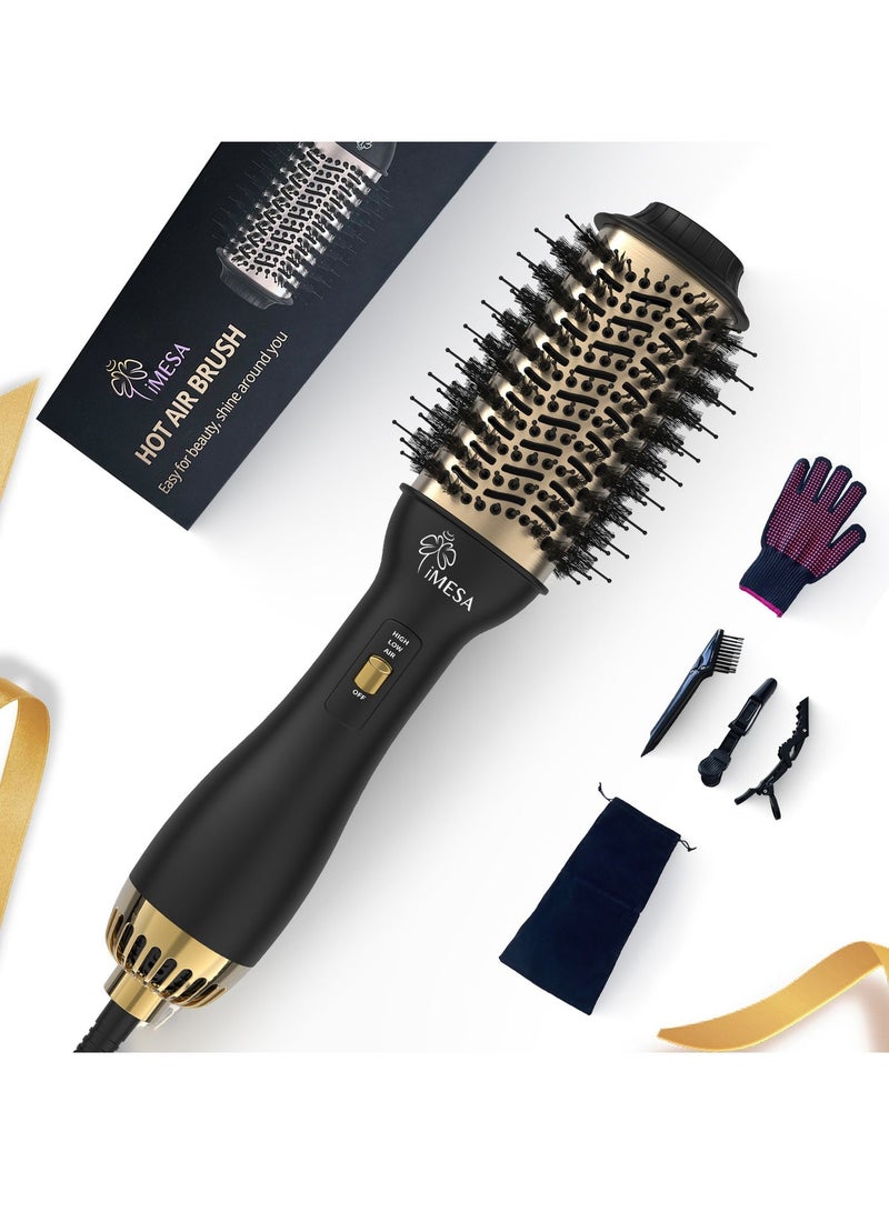 iMESA 1000W 4-in-1 Blow Dryer Brush, Hot Air Brush Comb Hair Dryer with 3 Heat Settings, Fast Drying & Styling Volumizer for All Hair Types - Image 1