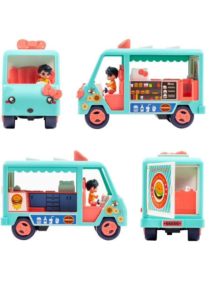 TOY GARDEN Mini Camper Toy RV for Girls – Inertia Camping Van Playset with Dolls & Accessories | Dream House Dining Car for Kids 3-7+ Years  - Image 5