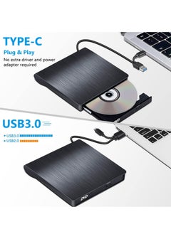 Generic External CD/DVD Drive USB 3.0 Type C, BEVA USB C Type C Drive Easy Plug and Play for All Laptops and Desktops Windows 7/8/10/11 and Mac OS for MacBook, MacBook Pro, MacBook  - Image 3