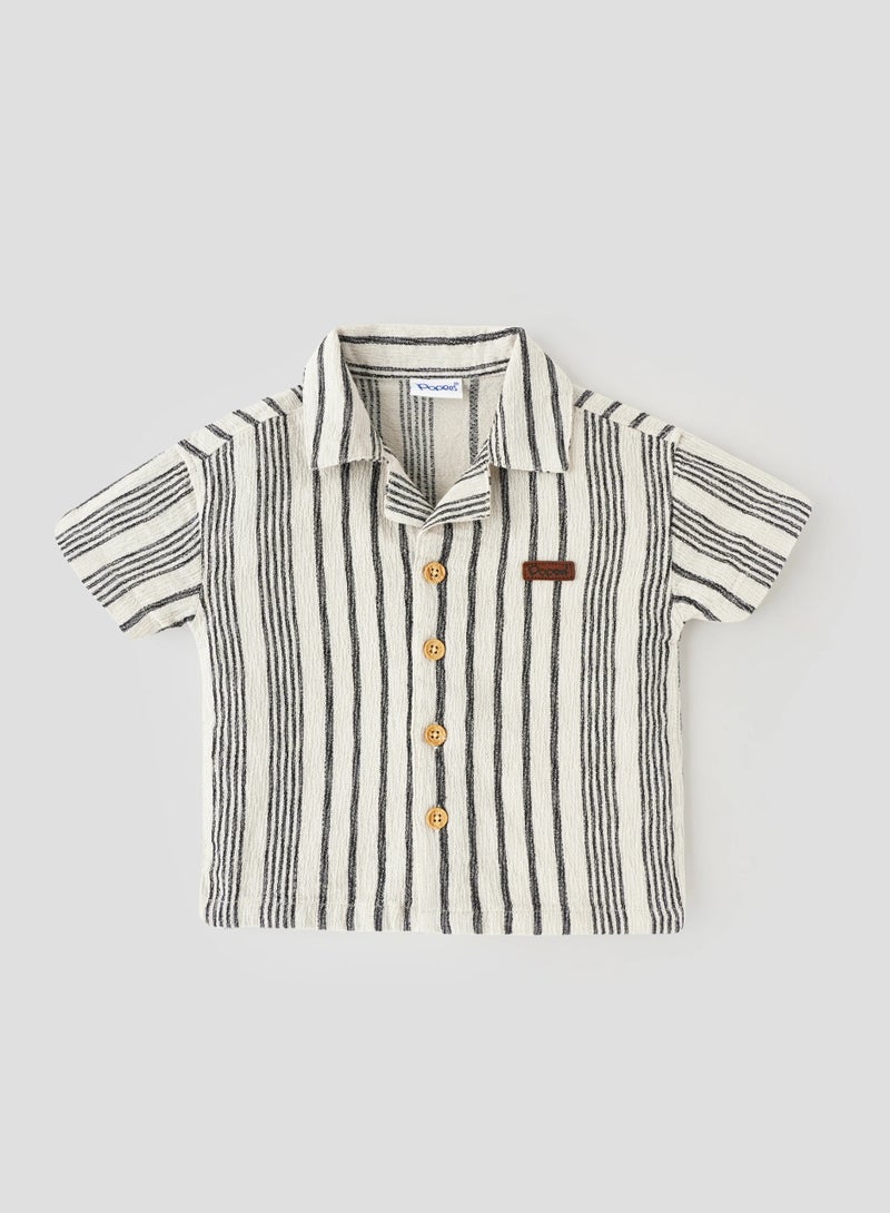 POPEES Striped Half Sleeve Shirt for Boys  - Image 1