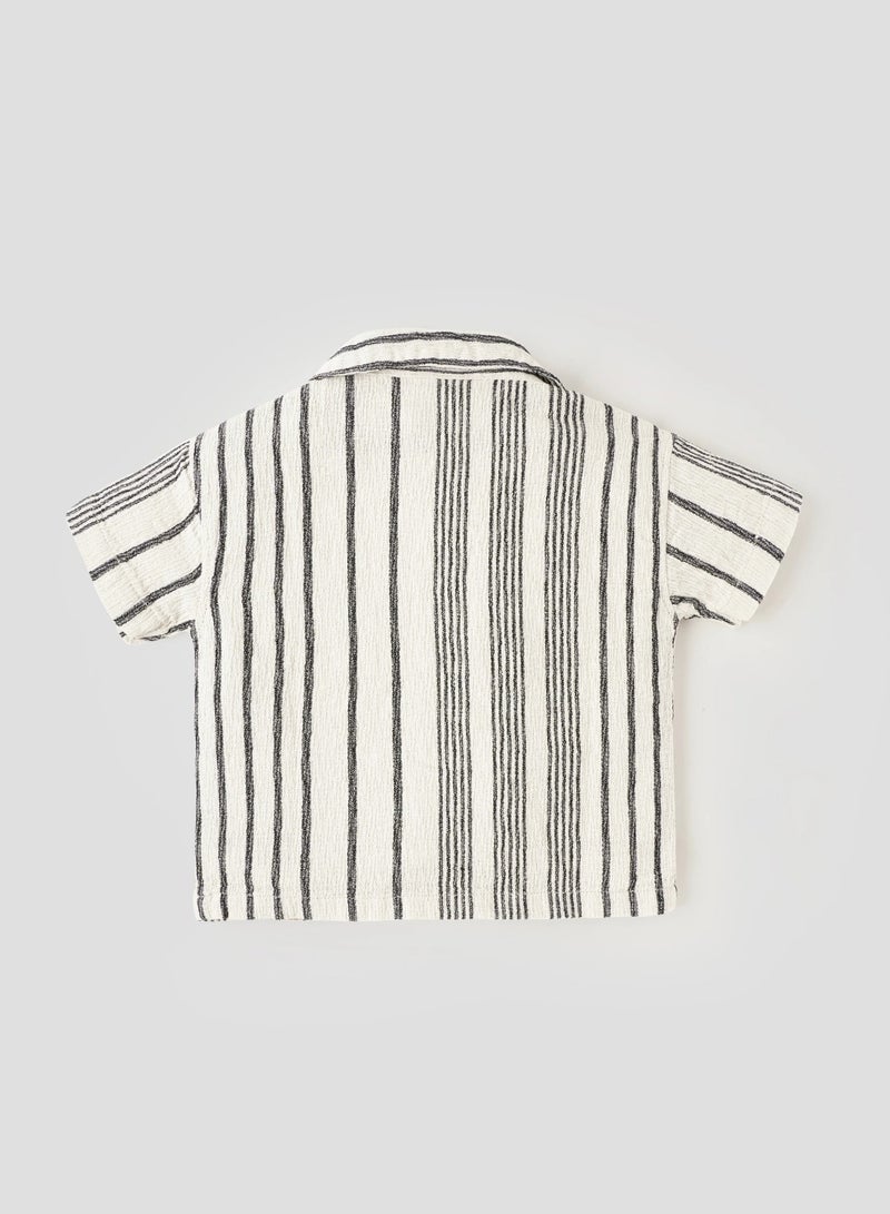 POPEES Striped Half Sleeve Shirt for Boys  - Image 2