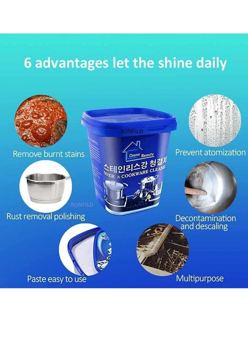 Oven & Cookware Cleaner Multipurpose Stainless Steel Cleaning Paste Removes Stubborn Stains from Pots, Pans & Utensils - Eco-Friendly, Non-Toxic & Easy to Use - Image 5