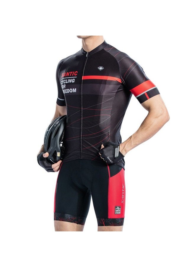 Santic Cycling Bib Shorts Men Pro Gel Padded Bike Pants with Color-Blocking - Image 2