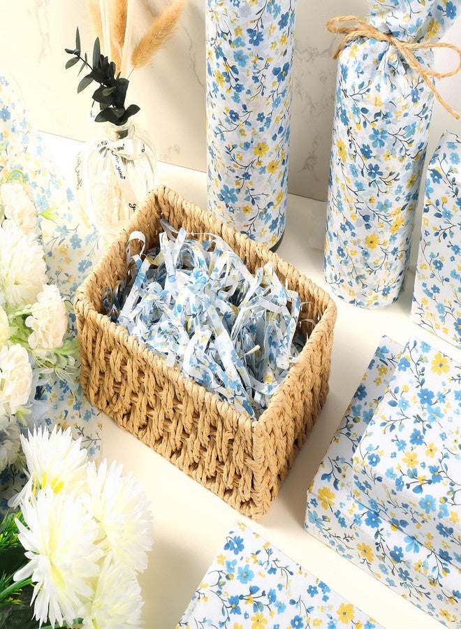 Fabllewavi 60 Sheets Spring Wildflower Tissue Paper, Coquette Elegant Blue Floral Patterns Wrapping Paper for Spring DIY Crafts Birthday Wedding Party Gift Wrap Supplies, 13.8 x 19.7 Inch - Image 5