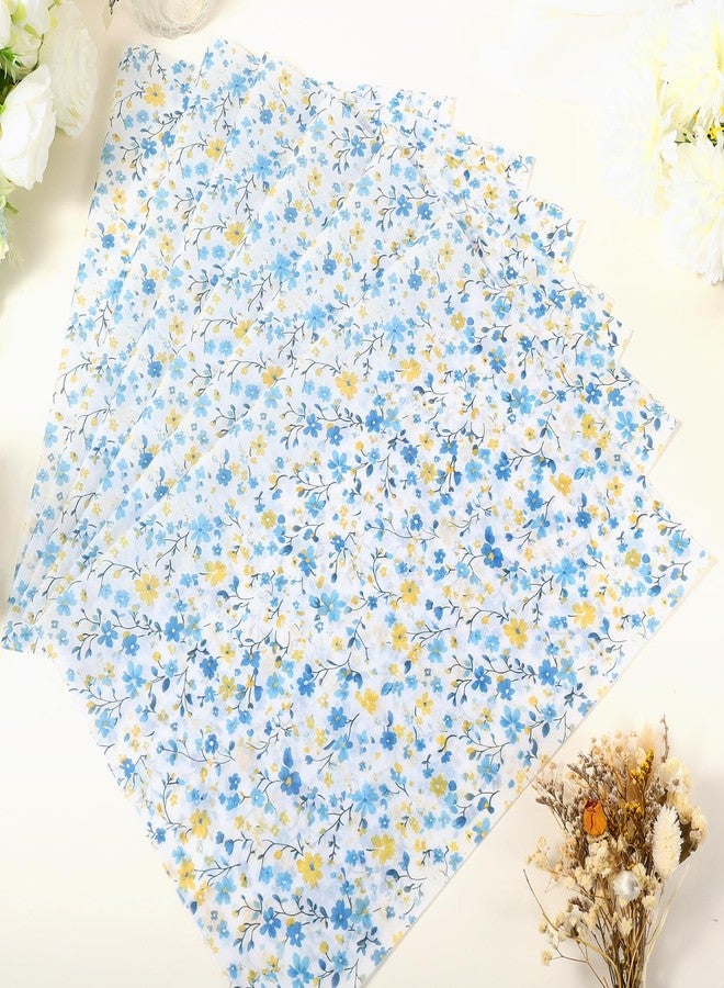 Fabllewavi 60 Sheets Spring Wildflower Tissue Paper, Coquette Elegant Blue Floral Patterns Wrapping Paper for Spring DIY Crafts Birthday Wedding Party Gift Wrap Supplies, 13.8 x 19.7 Inch - Image 3