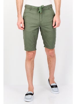 DeFacto Men Plain Chino Shorts, Green  - Image 1
