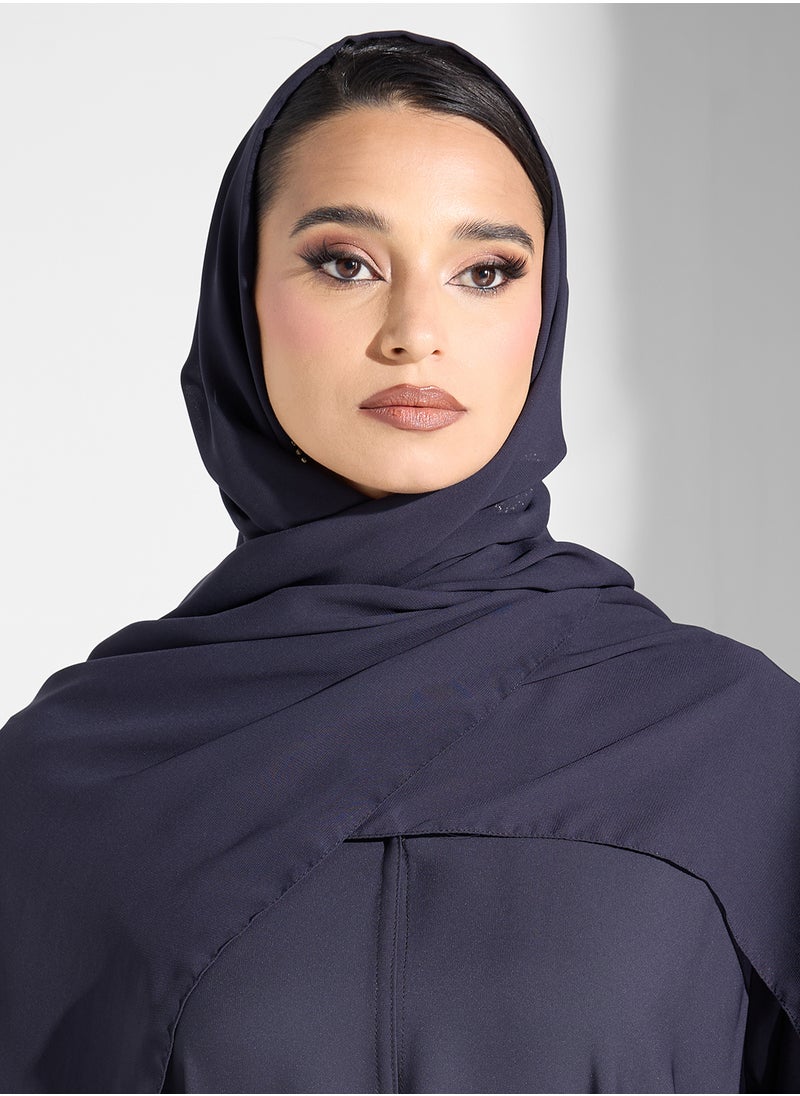 hayas closet V-Neck Abaya with Sleeve detail  - Image 4