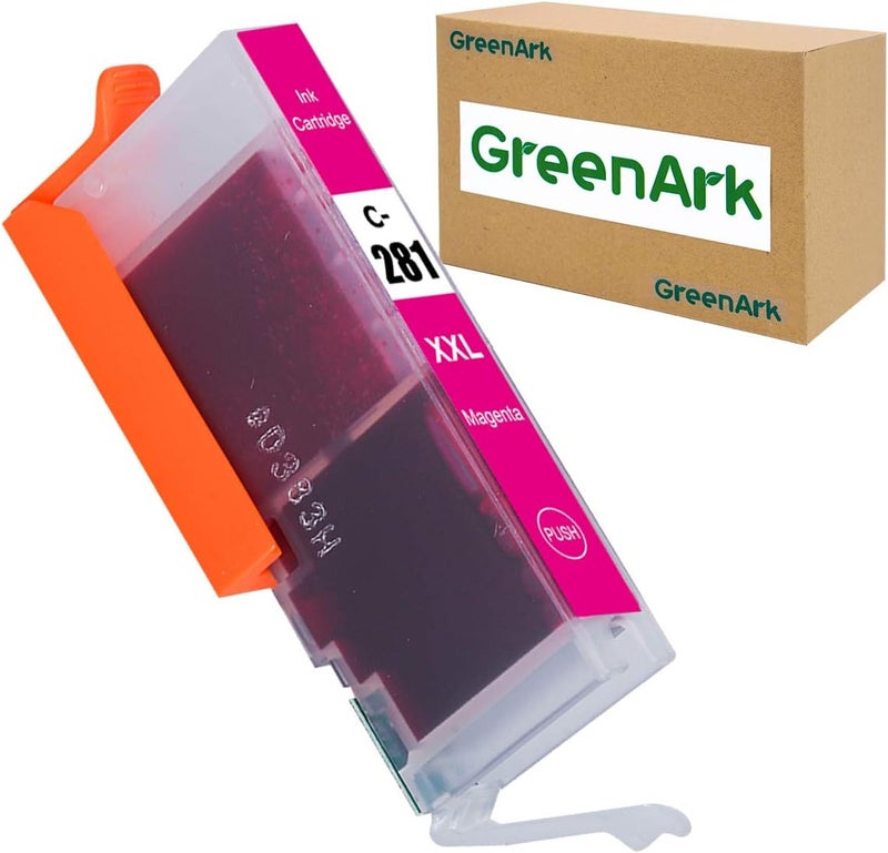 GREENARK 1 عبوة بديلة لخراطيش الحبر المتوافقة مع Canon CLI-281 CLI-281XXL M Magenta، خزان حبر يُستخدم مع طابعات Canon PIXMA TR8520 TS9120 TS8120 TS6120 TR7520 TS6220 TS8220 TS9520 TS9521C - Image 1