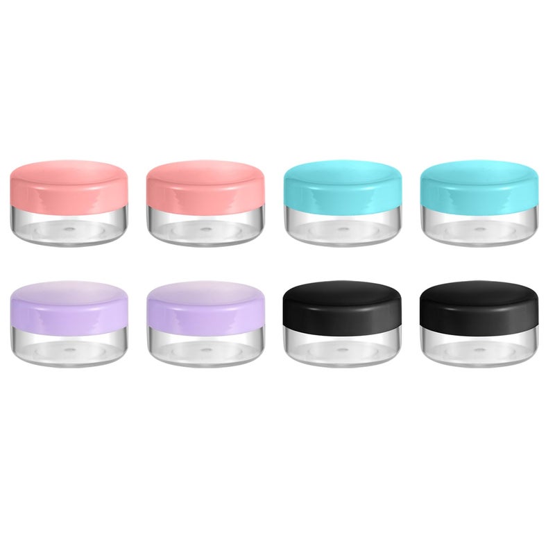 Arcjunys 10 Gram 8 pcs Lip Balm Containers Small Plastic Containers Cosmetic Containers Sample Jars Cosmetic Jars Makeup Sample Containers for Lip Balms Lotion Powder Beauty Products - Image 1