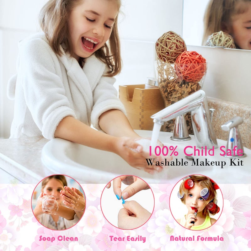 Mrabbitoo Kids Makeup Sets for Girls - Kids Makeup Sets for Girls 5-8, Maquillaje para NiÃ±as, Play Make Up Kit, Best Toys for Little Girl,Princess Toddler Kid Stuff, Ages 3456789 10 Year Old Girl Birthday Gifts - Image 5