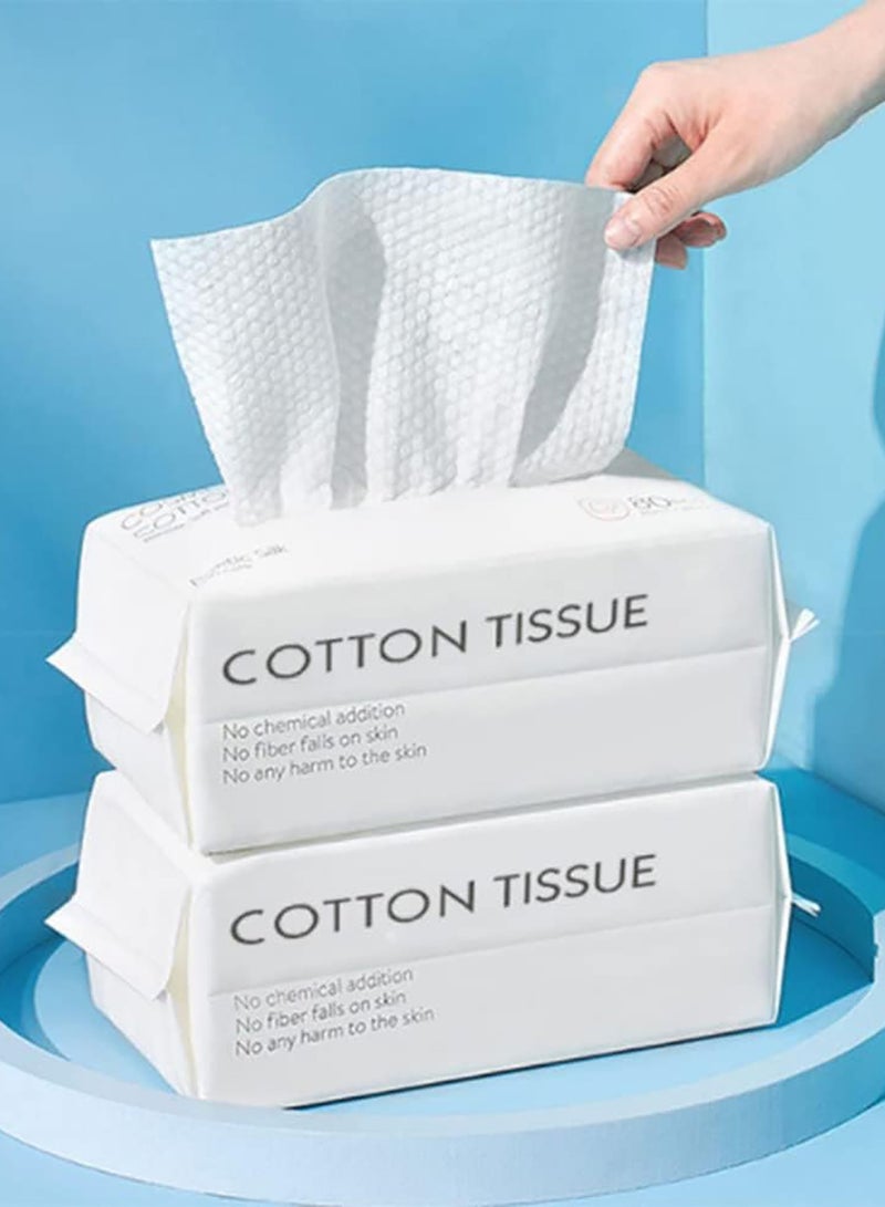 general 2 Pack Disposable Face Cloths for Washing, 100% Cotton Face Towel Lint Free Makeup Removing Towel, Dry Wet Dual Use, Ultra-Soft, Thicken, Extra Absorbent, for Delicate Skin - Image 1