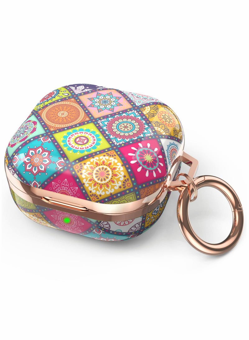 Y&D Earphone Protective Cover, for Samsung Galaxy Buds 2 Pro Case / Live Stylish Hard TPU Shockproof Cover Women Girls (Boho, with Keychain - Image 1