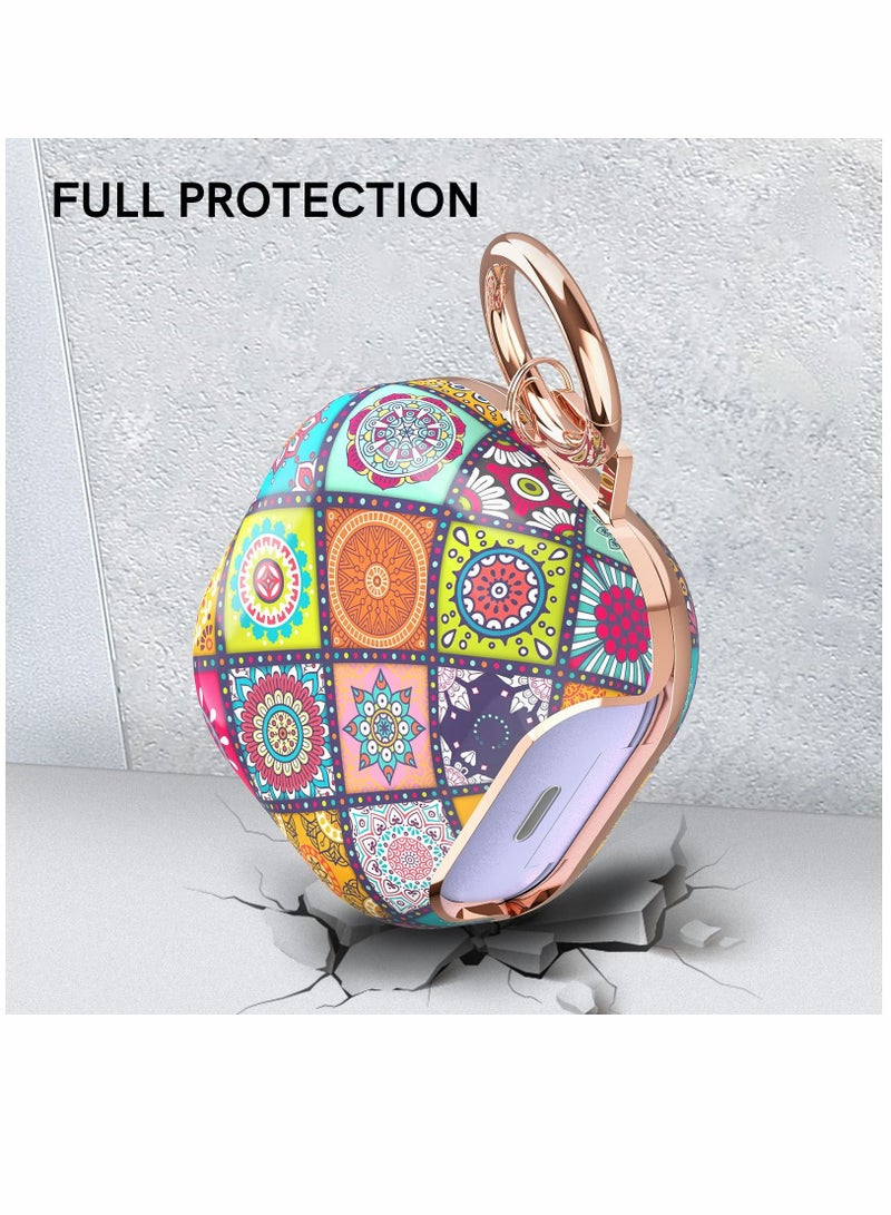Y&D Earphone Protective Cover, for Samsung Galaxy Buds 2 Pro Case / Live Stylish Hard TPU Shockproof Cover Women Girls (Boho, with Keychain - Image 5