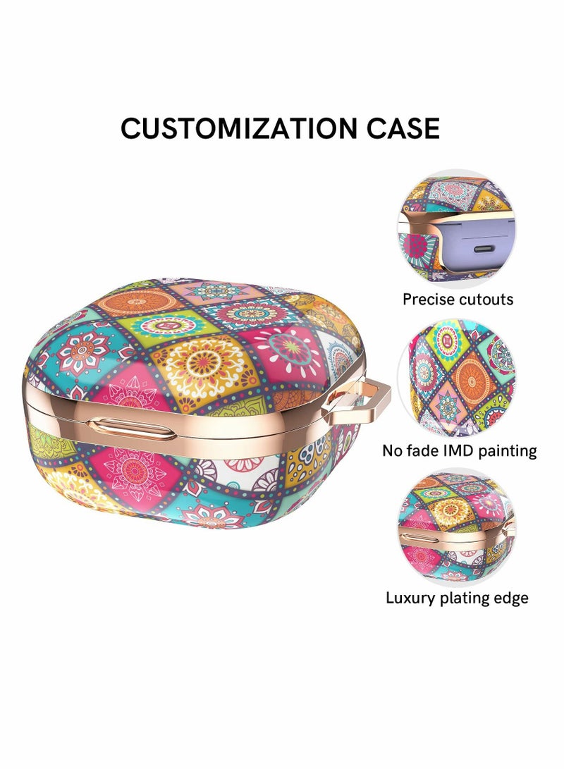 Y&D Earphone Protective Cover, for Samsung Galaxy Buds 2 Pro Case / Live Stylish Hard TPU Shockproof Cover Women Girls (Boho, with Keychain - Image 4