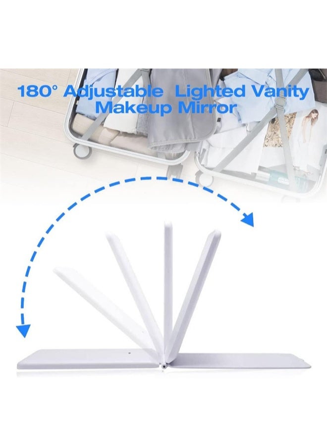 HOMESTAR Rechargeable Travel Makeup Vanity Mirror with LED Lights, Portable 3 Color Lighted Makeup Beauty Mirror, White - Image 5