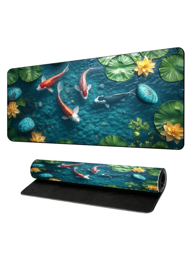 Temu Specially For Non-slip Mouse Pad Thickened Lock Edge Natural Rubber Large Computer Keyboard Office Desk Mat-Color:300*600*3mm-Pattern:J-247  - Image 1