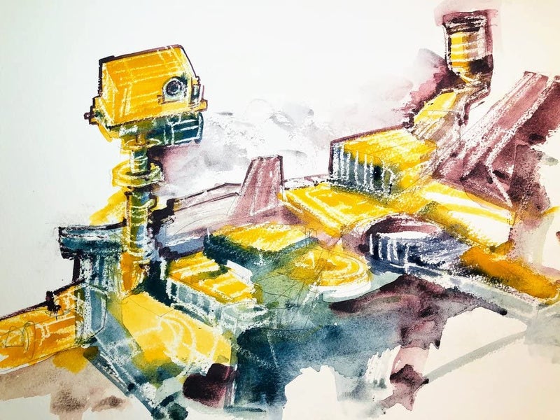 Derwent Line & Wash Paint Set, Professional Quality, Fine Line Pens, Inktense Colors, Art Supplies for Adults, Portable, Travel Set Includes 12 Paint Pans, 2 Line Makers, Mixing Palettes, Sponge - Image 2