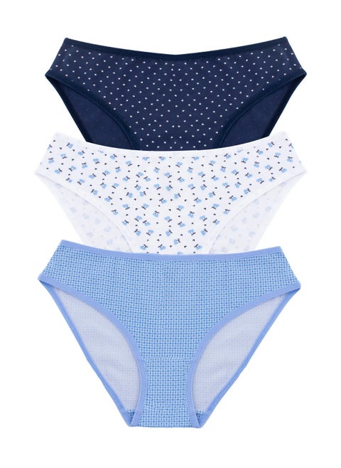 Essences® Women Bikini Underwear Bundle of 3 Printed Bikinis