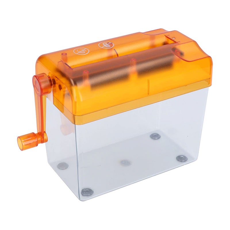 Orange Manual Hand Crank Paper Shredder Portable with 1 5L Basket for Office School Home - Image 2