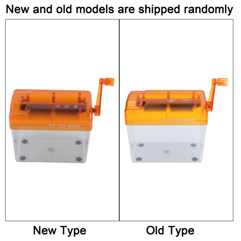 Orange Manual Hand Crank Paper Shredder Portable with 1 5L Basket for Office School Home - Image 5