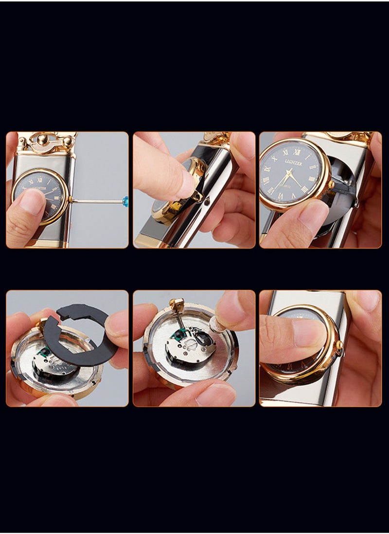Generic - Fashionable And Creative Windproof Lighter With Clock For Men.Random Color (Without Gas) - Image 1