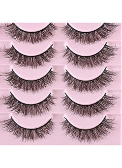 FARRED Natural Lashes Short Eyelashes Wispy False Mink Lash Pack 14 Pair Natural Look Fluffy Cat Eye Strip Eyelash Small Fake Lashes Full Pestañas Sets For Mua And Beginners Daily Makeup (F1 | 8-14Mm)  - Image 4