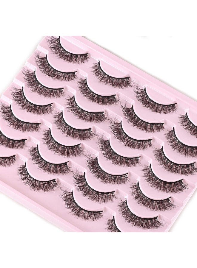 FARRED Natural Lashes Short Eyelashes Wispy False Mink Lash Pack 14 Pair Natural Look Fluffy Cat Eye Strip Eyelash Small Fake Lashes Full Pestañas Sets For Mua And Beginners Daily Makeup (F1 | 8-14Mm) - Image 5