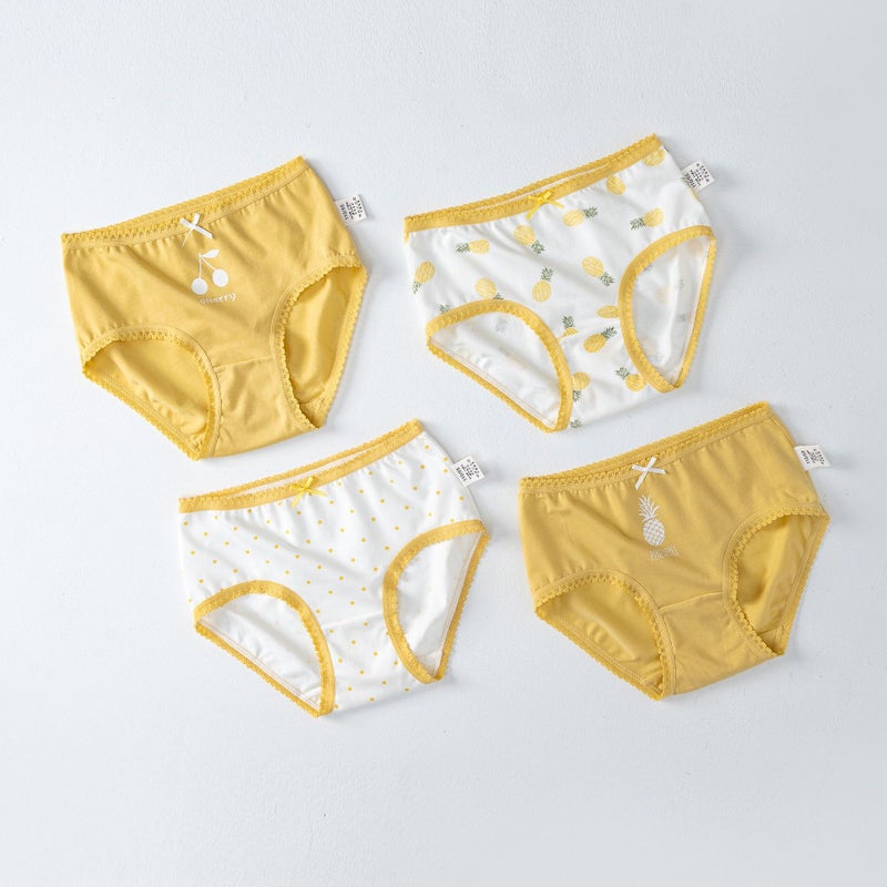 Girls Cotton Antibacterial Panties Summer Lace H792/pineapple SJ244  - Image 1