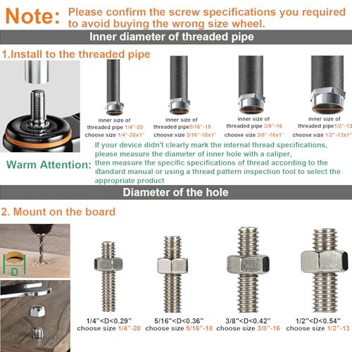 YUPEZOP 4 Inch Caster Wheels 2200Lbs, Threaded Stem Casters Set of 4 Heavy Duty, 1/2"-13 x 1 (Screw Diameter 1/2", Stem Length 1"), Safety Dual Locking Industrial Castors, Wheels for Cart, Furniture - Image 2