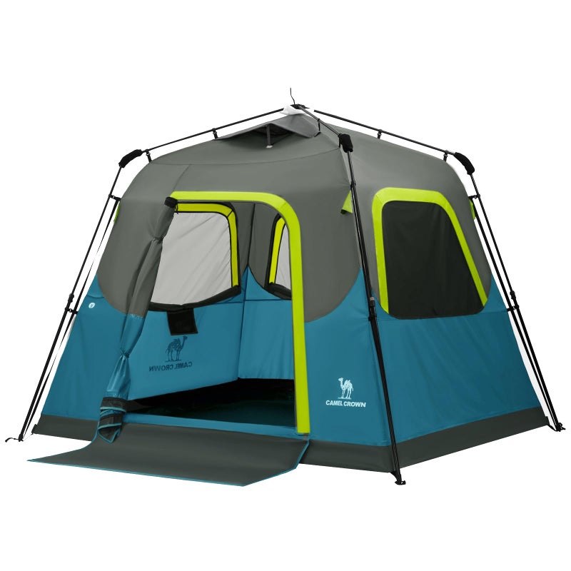 CAMEL CROWN Instant Tents for Camping 2-4 Person Tent Waterproof Easy Setup Sets Up in 60 Seconds Backpacking Tents with Carry Bag for Outdoor Hiking Ink Blue - Image 1