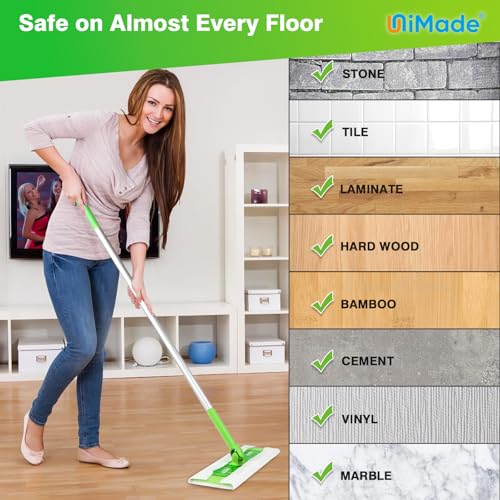 UNIMADE مناديل UNIMADE الجافة للتنظيف، عبوة 100 قطعة، قابلة للتبديل مع ممسحة Swiffer - إعادة تعبئة قابلة للتخلص منها لتنظيف الغبار على الأرضيات الخشبية - Image 5