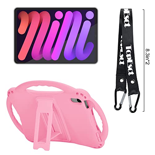 TopEsct Kids Case for iPad mini 7 (A17 Pro) 2024 /iPad Mini6 2021, Shockproof Silicone Cover with Handle Stand for 8.3" iPad mini 6th/7th Gen,Pink - Image 5