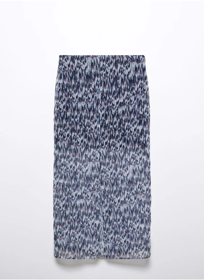 MANGO Youth Slit Printed Maxi Skirt