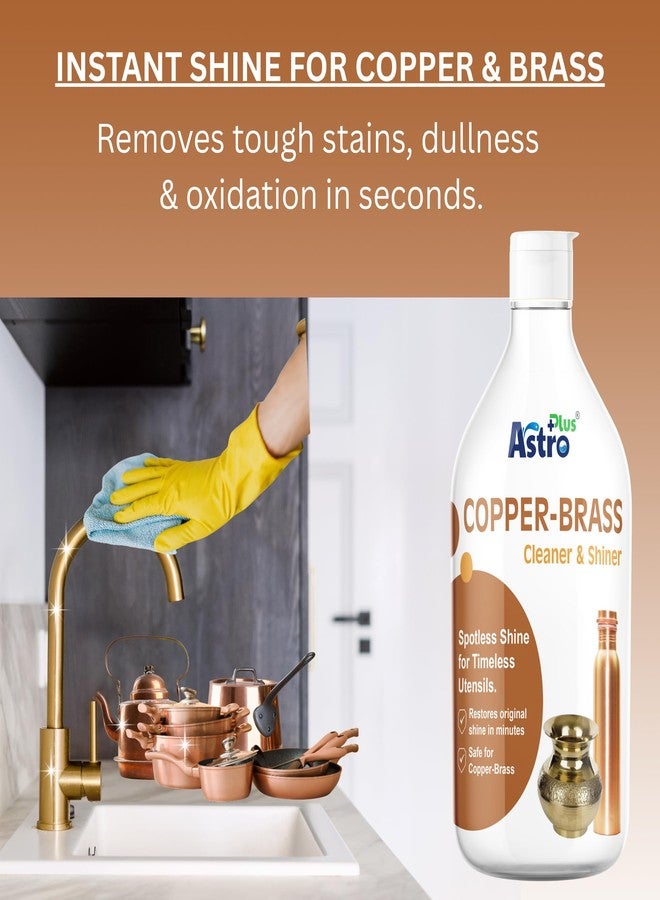 ASTRO PLUS + Copper & Brass Cleaner and Shiner 300ml | Non-Acidic Metal Polish for Utensils, Antique Showpieces, Puja Items, Bottles & Home Decor | Restores Shine, Removes Tarnish, Safe for Daily Use - Image 3