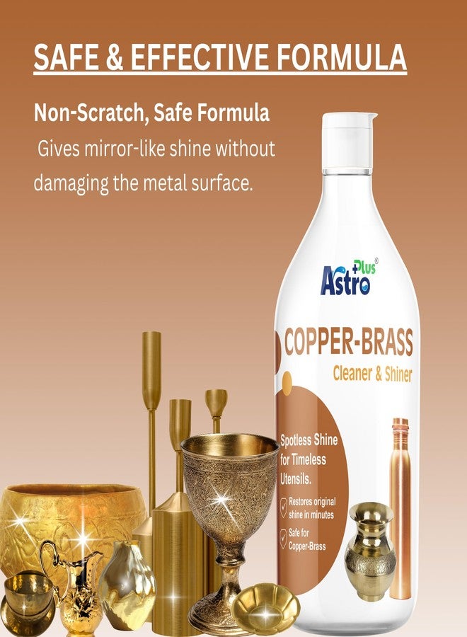 ASTRO PLUS + Copper & Brass Cleaner and Shiner 300ml | Non-Acidic Metal Polish for Utensils, Antique Showpieces, Puja Items, Bottles & Home Decor | Restores Shine, Removes Tarnish, Safe for Daily Use - Image 4