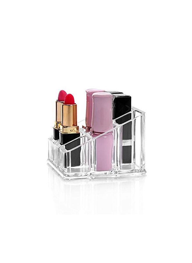 Sooyee Acrylic Lipstick Case - Lipstick Holder & Cosmetic Organizer With 9 Spaces - Clear