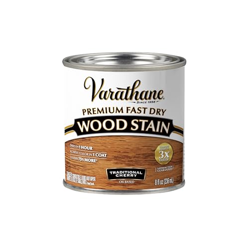 VARATHANE Rust-Oleum Varathane 262027 Premium Fast Dry Wood Stain, Traditional Cherry, (Half Pint/236ml) - Image 1